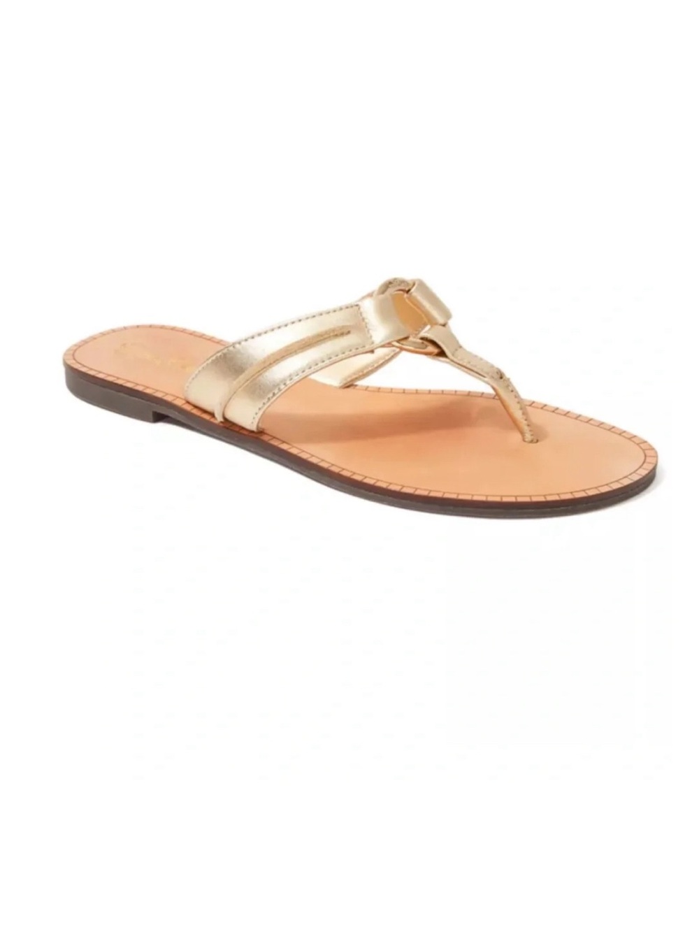 Lilly Pulitzer Gold McKim Leather thong sandal